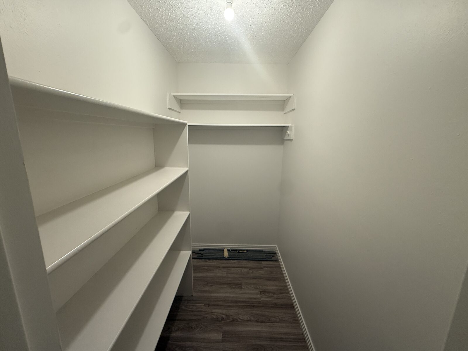 Walk-in closet with built-in shelving