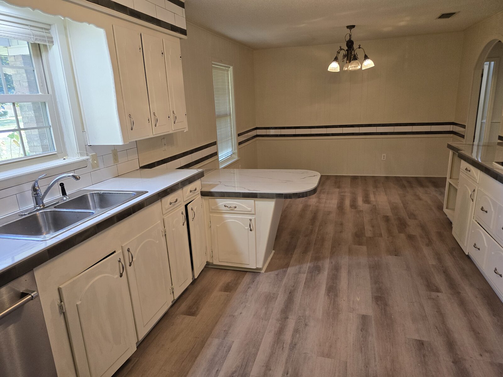 Updated kitchen with center island